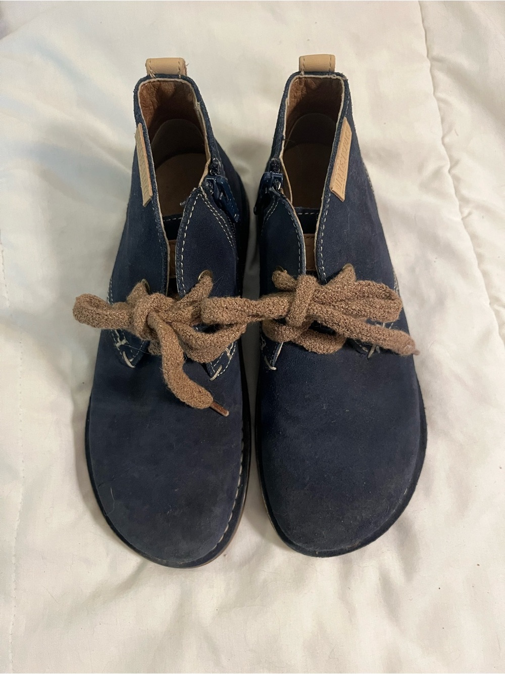 Birkenstock Youth Navy Suede Chukka Boots with Brown Accents - Picture 3 of 5
